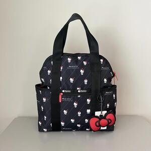 Lesportsac Hello Kitty Double Trouble Backpack with Charm NWT